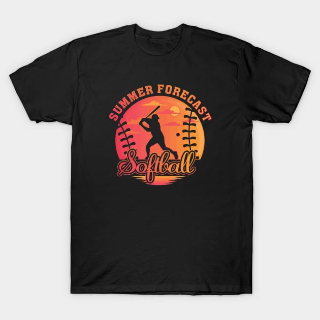 Summer Baseball Forecast Sunny Days and Double Plays Fastpitch Slowpitchc T-Shirt by TeeCreations